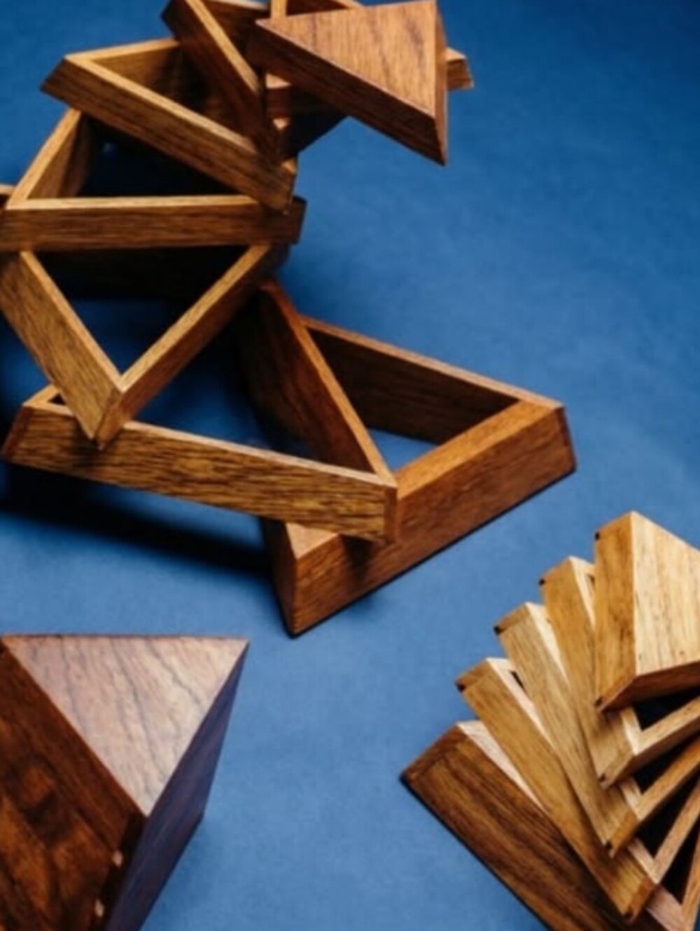 Watson Woodworks Handcrafted Triangular Wooden Jewelry Box With Secret Drawer